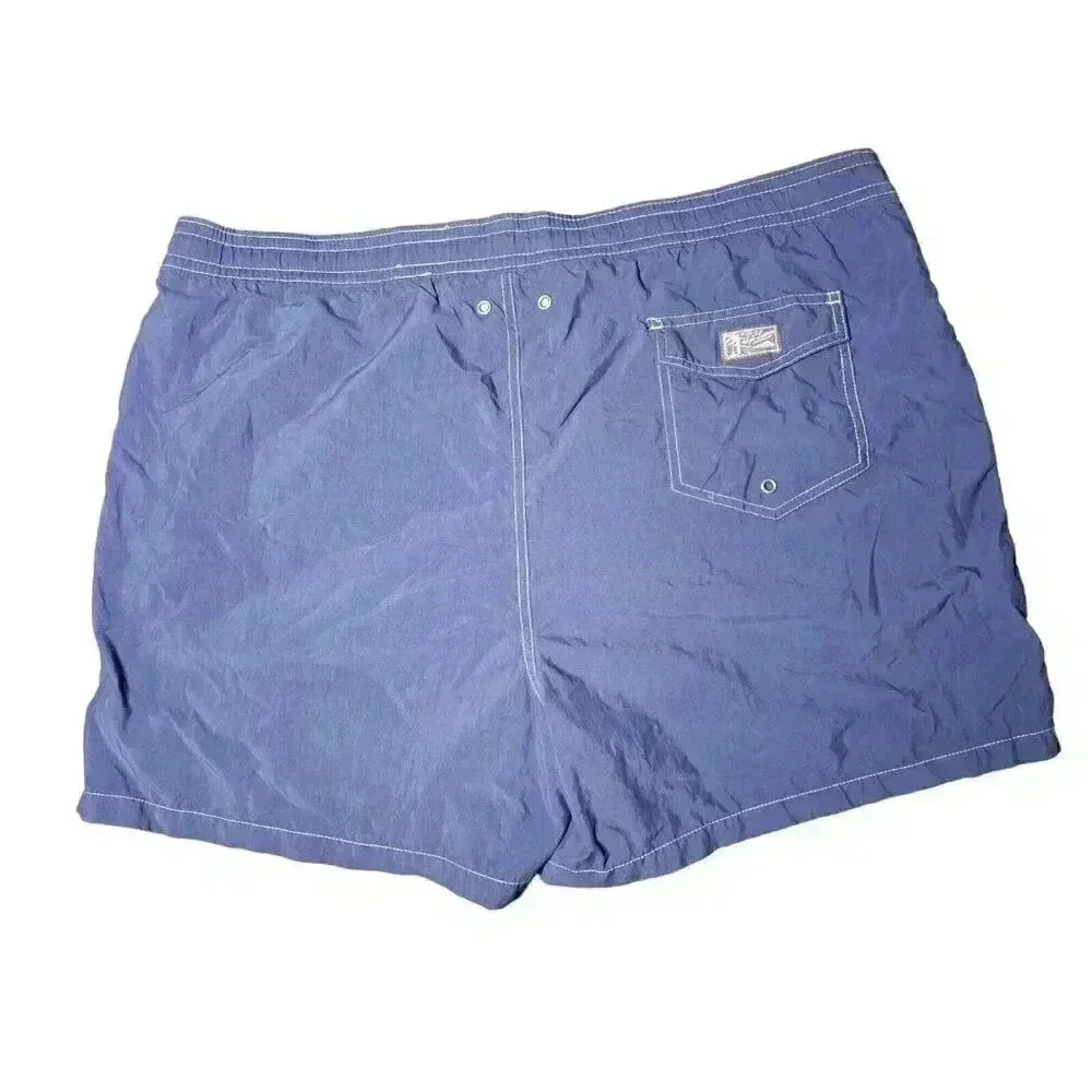 Vintage Polo Ralph Lauren Swim Trunks Mens XXL Navy Blue Bathing Suit Shorts - Picture 2 of 10